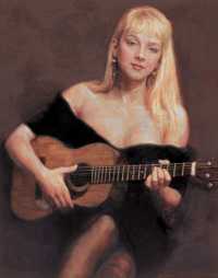 陈逸飞 2003年作 弹吉他的少女